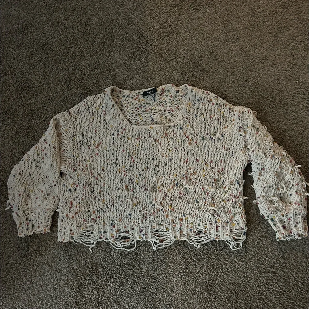 Vici Multicolor Knit Distressed Sweater 175